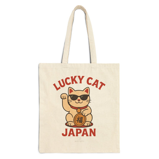Stylish Shopping Essential Japanese Luckey Cut Design Black Canvas Construction Premium Quality Material Modern Fashion Statement Daily Carry Solution Asian Inspired Art Print Pattern Unique Graphic Style Perfect Size Gift Idea