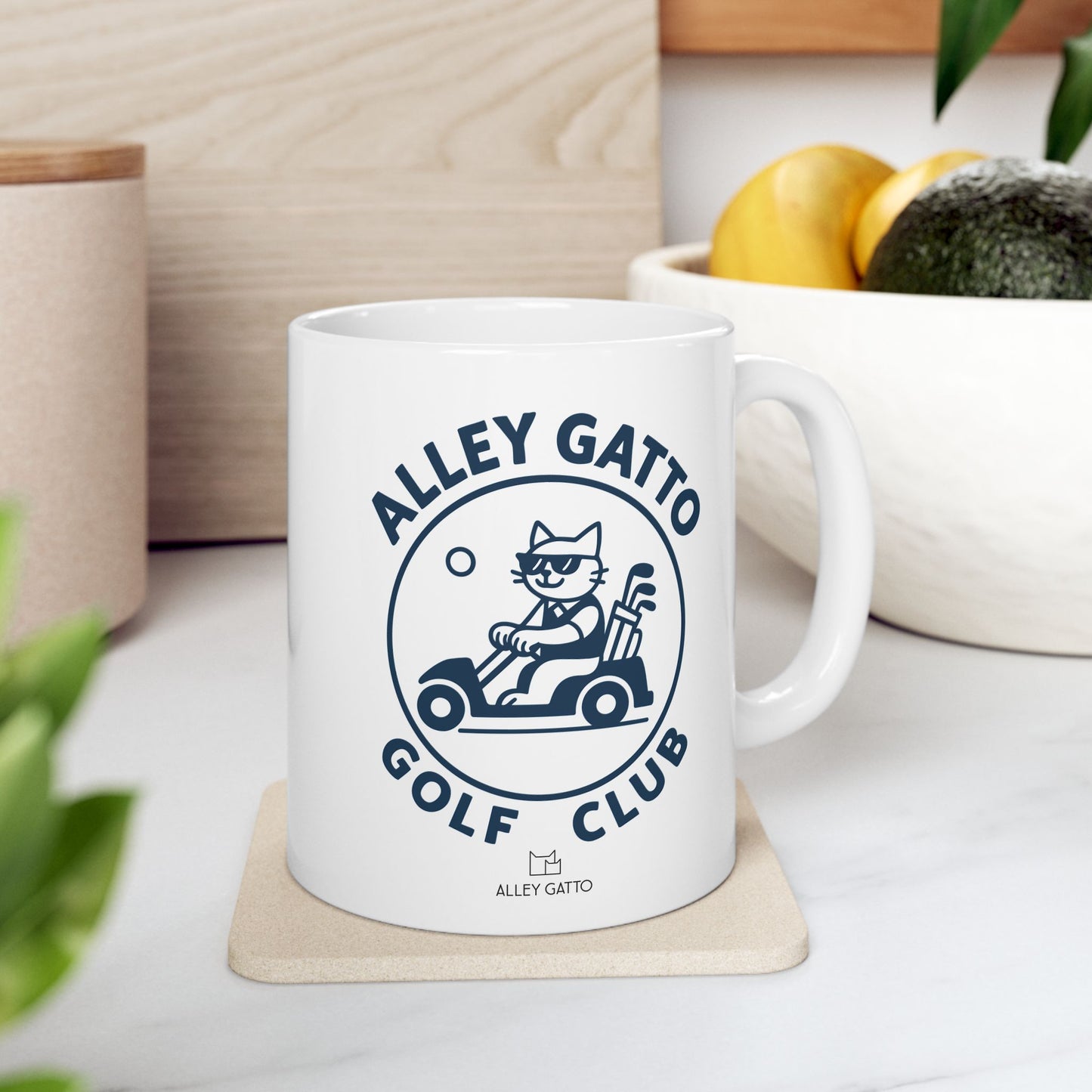 Golf Cart Cat Mug
