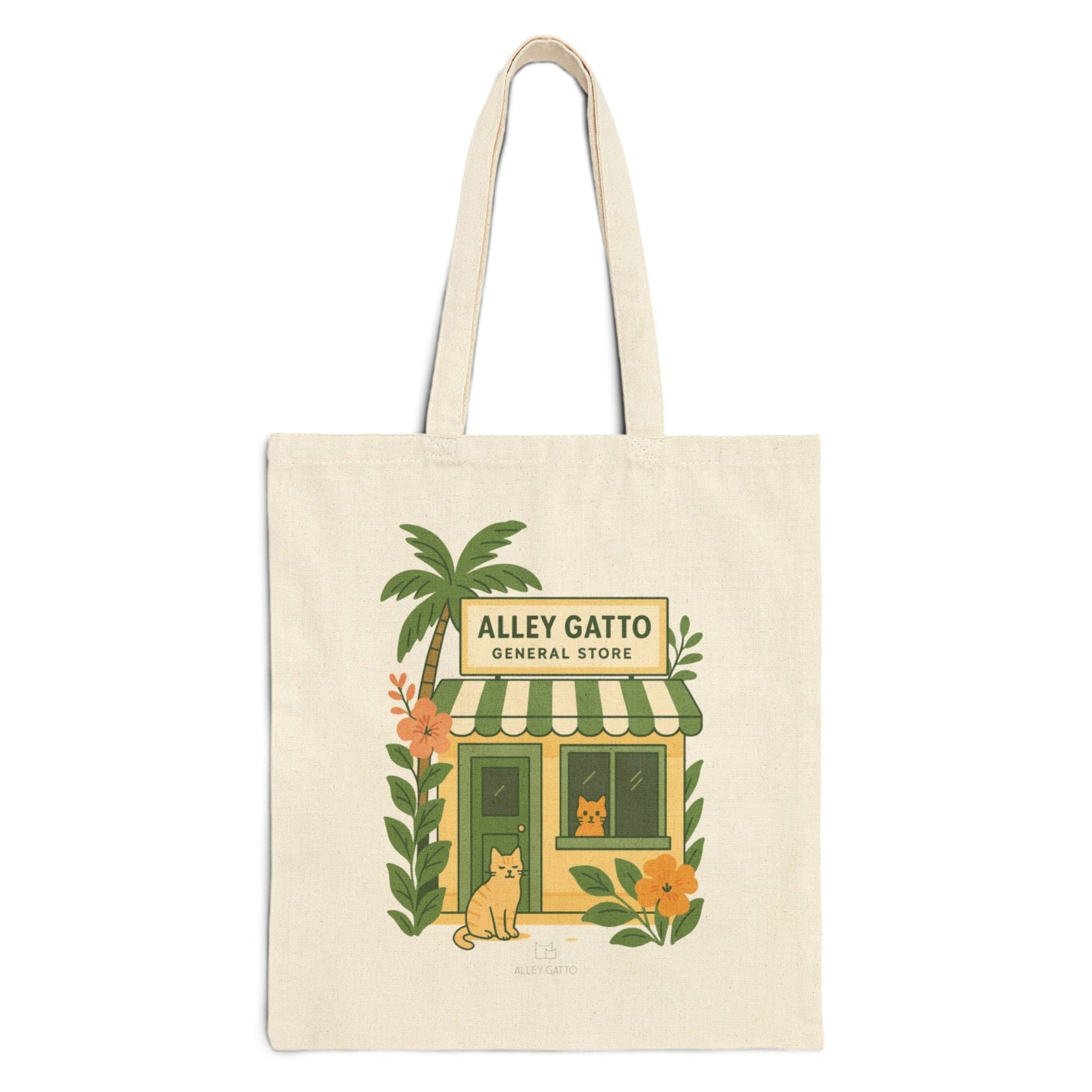 Heavy Duty Canvas Tote Vintage Cat Pattern Design Shopping Market Beach Essential Cotton Construction Comfortable Shoulder Handles Natural Color Choice Large Size Everyday Carry All Durable Material Quality Artistic Details Perfect Gift