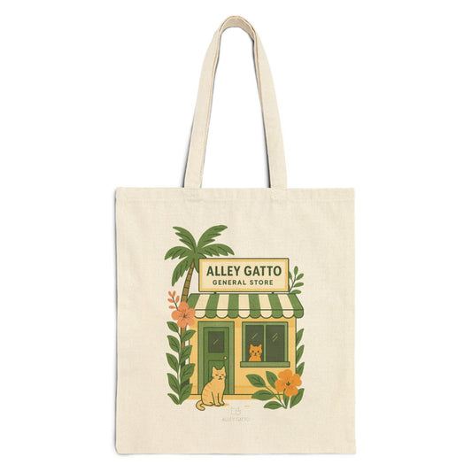 Heavy Duty Canvas Tote Vintage Cat Pattern Design Shopping Market Beach Essential Cotton Construction Comfortable Shoulder Handles Natural Color Choice Large Size Everyday Carry All Durable Material Quality Artistic Details Perfect Gift