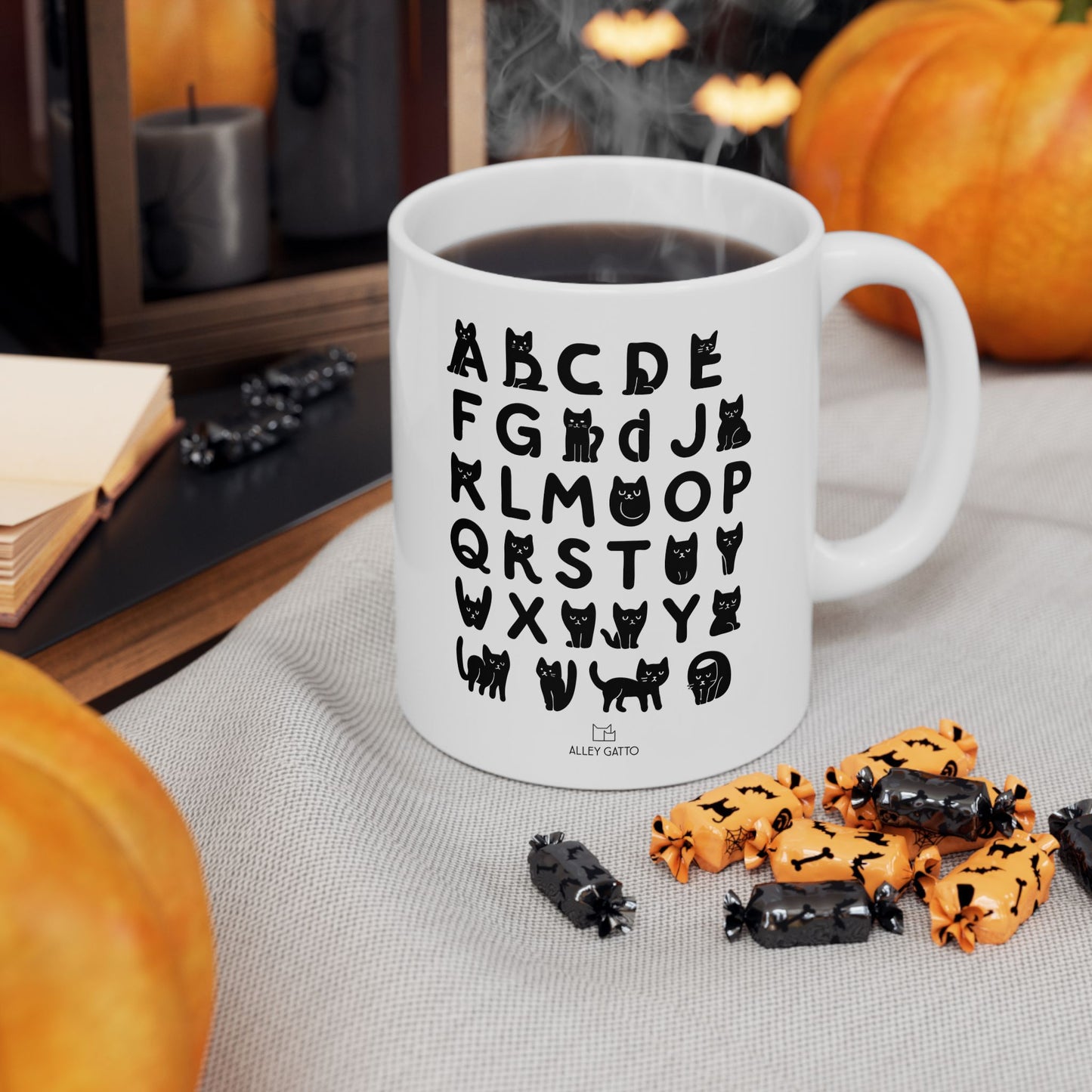 Alphabet Cat Mug