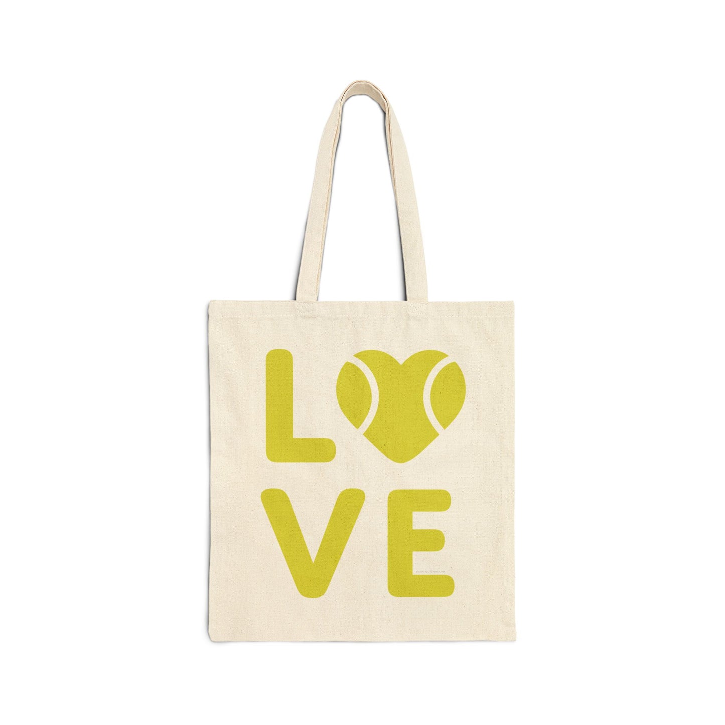 Tennis Tote Bag Heavy Duty Canvas Carryall LOVE ALL Sports Theme Design Tennis Ball Heart Pattern Shoulder Strap Storage Solution Court Accessory Black Style Fashion Forward Athletic Gear Essential Tennis Player Gift Perfect Match Day