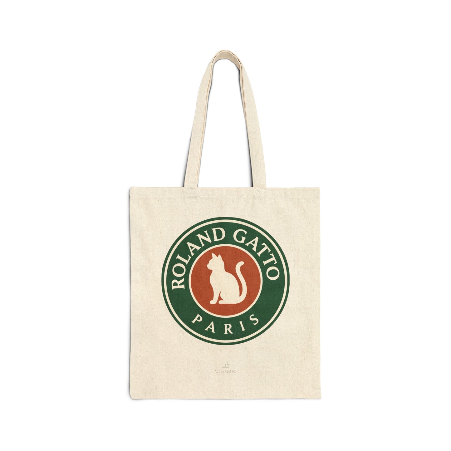 Roland Garros Parody Tennis Cat ToteFrench Open Fan GiftTennis Cat Lover DesignParis Tennis Tournament SouvenirLarge Cotton Canvas BagRetro Style ArtworkBurgundy Print DetailsComfortable Carrying HandlesDurable Construction Shopping