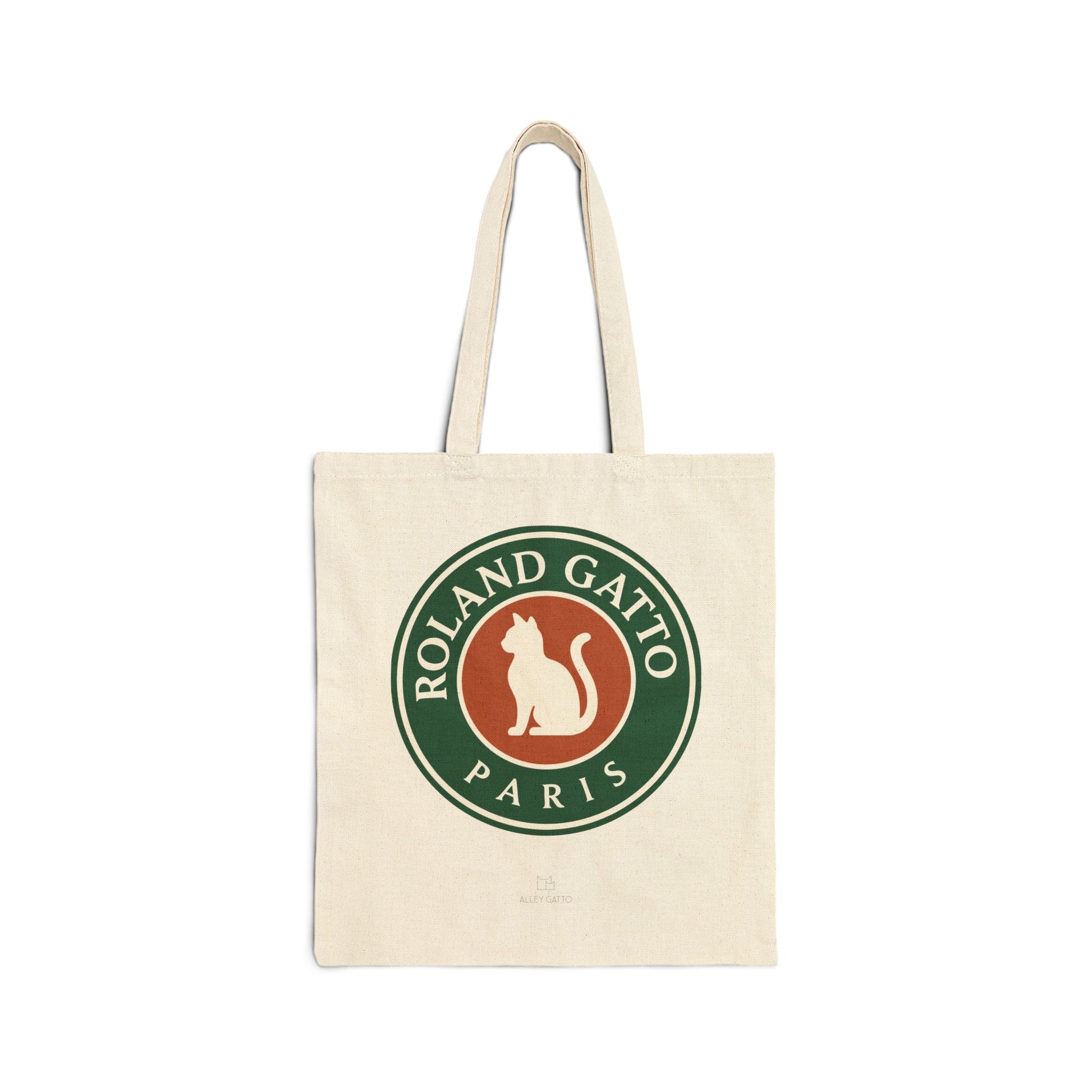 Roland Garros Parody Tennis Cat ToteFrench Open Fan GiftTennis Cat Lover DesignParis Tennis Tournament SouvenirLarge Cotton Canvas BagRetro Style ArtworkBurgundy Print DetailsComfortable Carrying HandlesDurable Construction Shopping