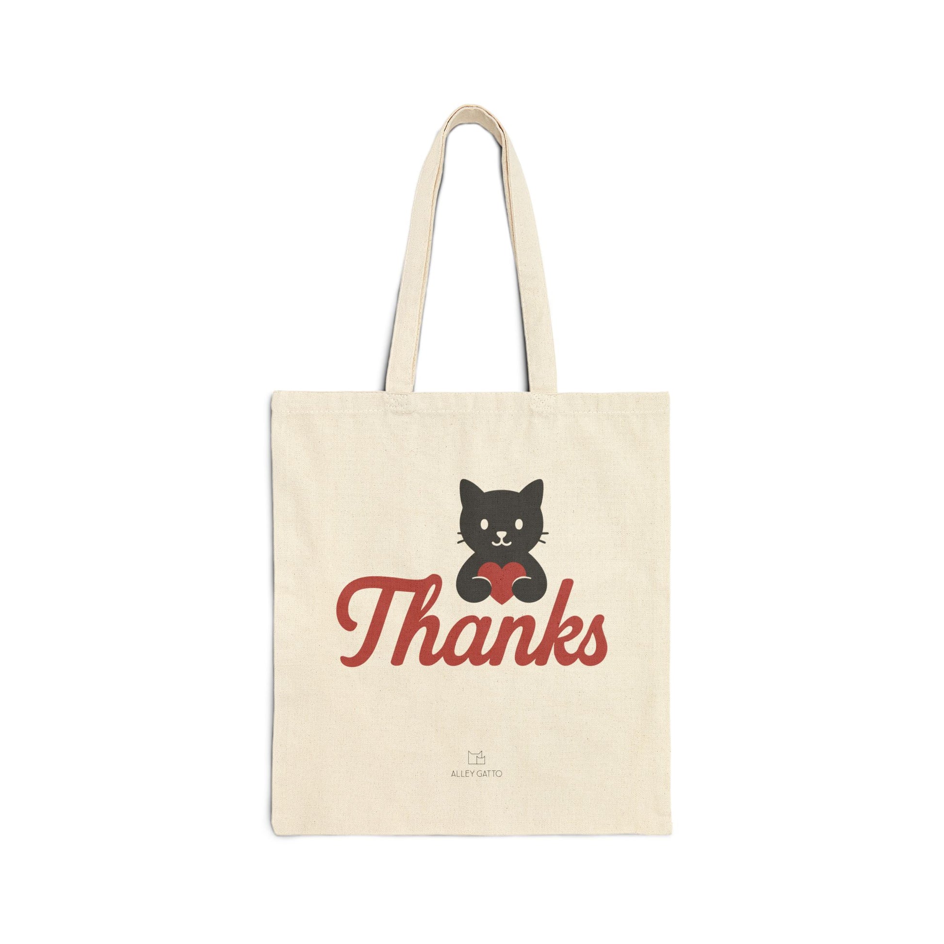 Heavy Duty Canvas Tote Bag Black Cat Design Shopping Carrier Large Capacity Market Bag Cotton Material Durable Construction Shoulder Straps Included Natural Color Storage Solution Perfect Gift For Mom Cat Lover Essential Beautiful Heart