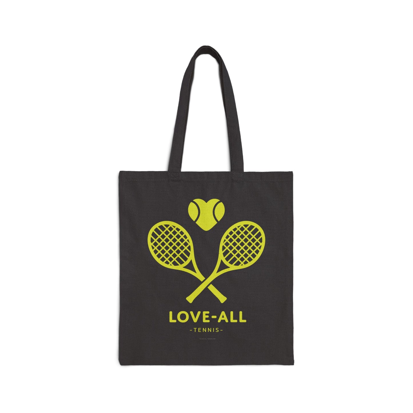 Sport Fashion Tote Tennis Player Essential Black Canvas Construction Heart Racket Design Premium Court Accessory Storage Solution Comfortable Shoulder Straps Retro Style Pattern Love All Tennis Collection Fashion Forward Carry All Bag