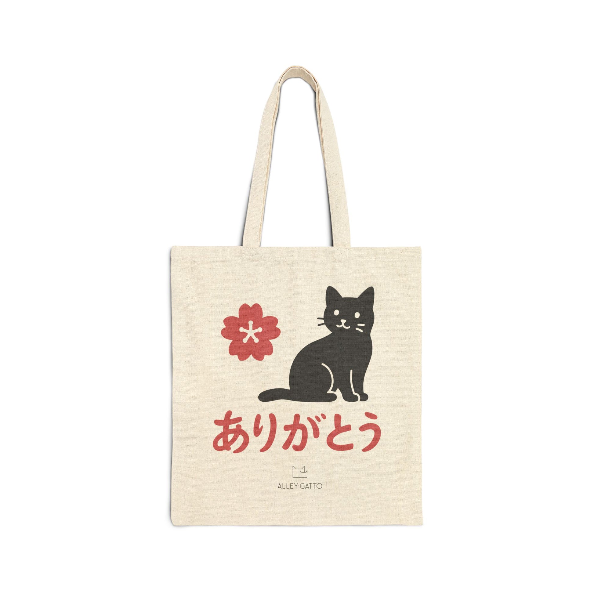 Heavy Duty Canvas Tote Bag Black Cat Design Shopping Carrier Large Capacity Market Bag Cotton Material Durable Construction Shoulder Straps Included Natural Color Storage Solution Perfect Gift For Mom Cat Lover Essential Beautiful Heart