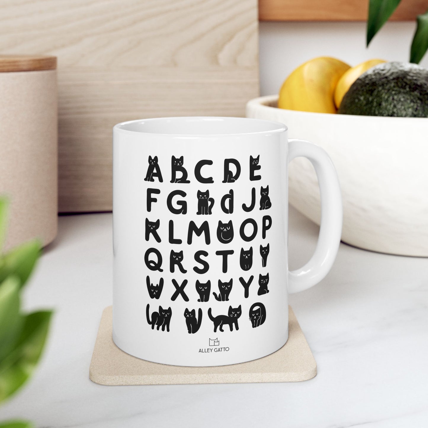 Alphabet Cat Mug