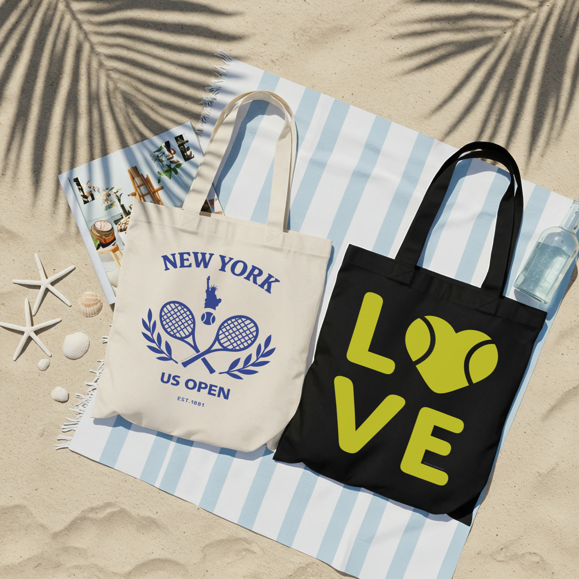 Natural Cotton Canvas Bag Tennis Gear Storage Essential Match Day Carry All New York Tennis Theme Design Professional Player Collection Tournament Fan Gift Heavy Duty Construction Practice Court Accessory Perfect Size Shoulder Handle Style