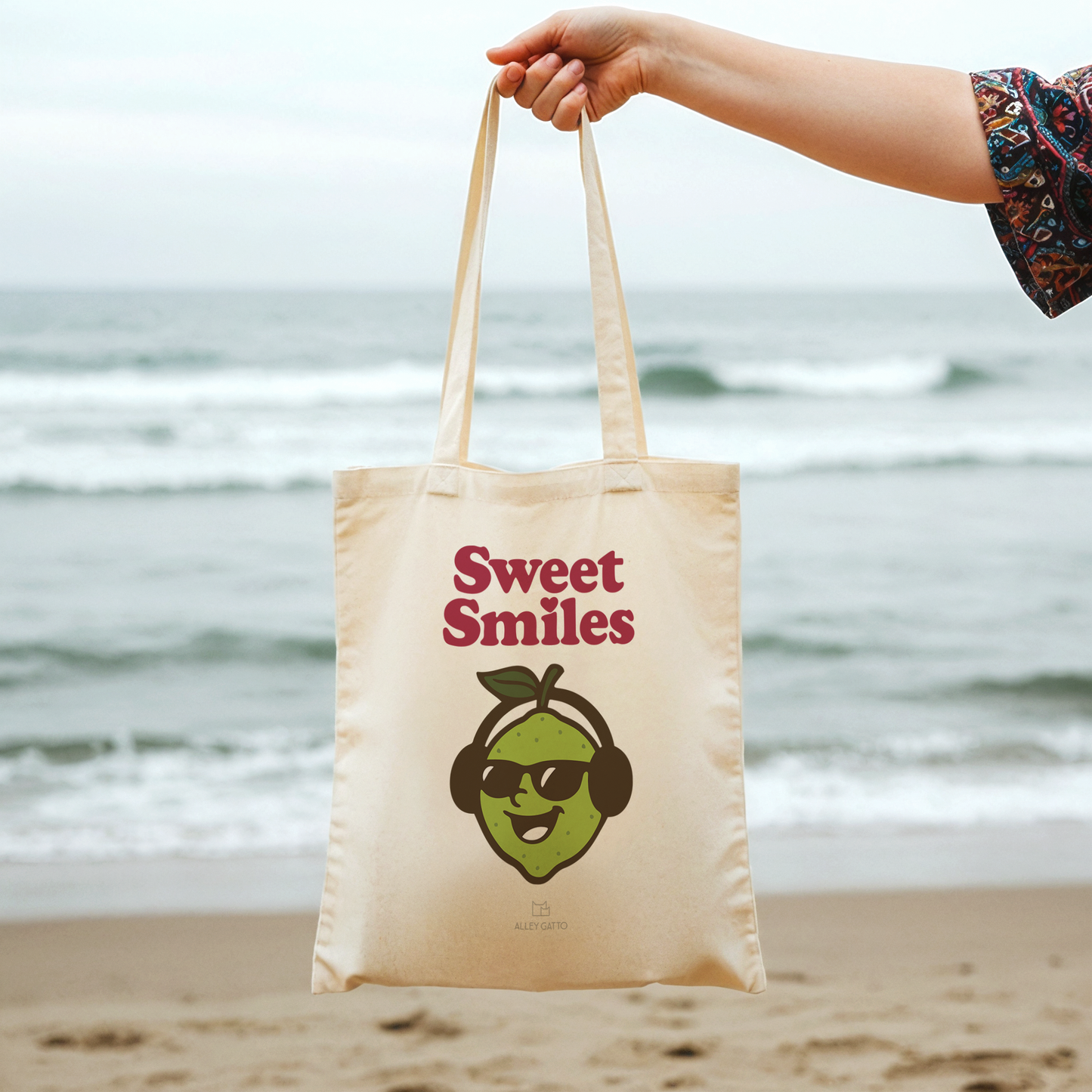 Sweet Smiles Tote Bag - Lime