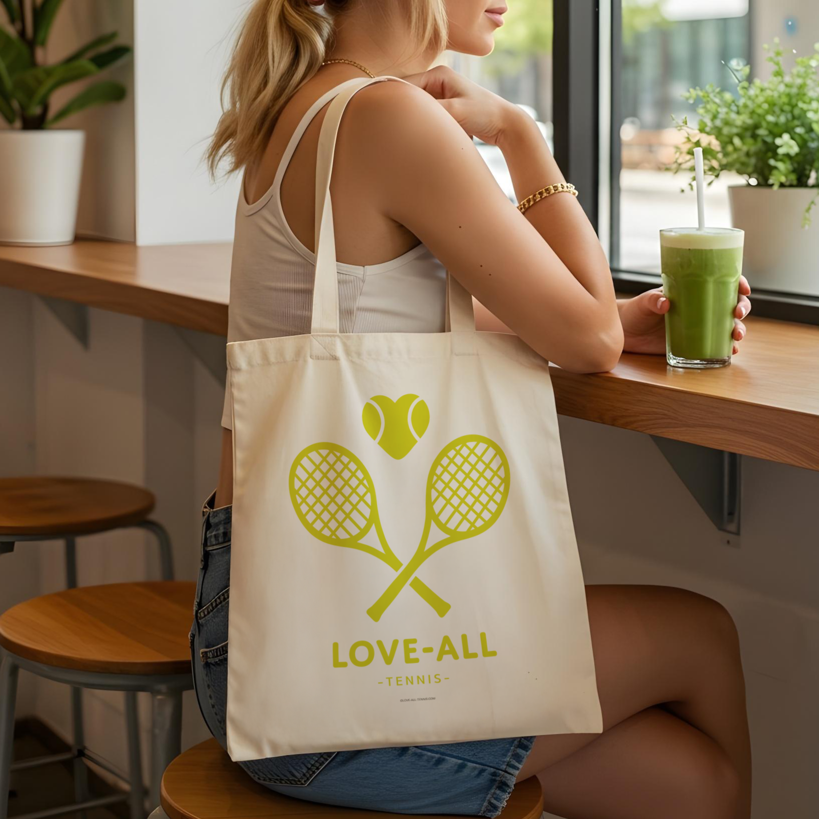 Sport Fashion Tote Tennis Player Essential Black Canvas Construction Heart Racket Design Premium Court Accessory Storage Solution Comfortable Shoulder Straps Retro Style Pattern Love All Tennis Collection Fashion Forward Carry All Bag