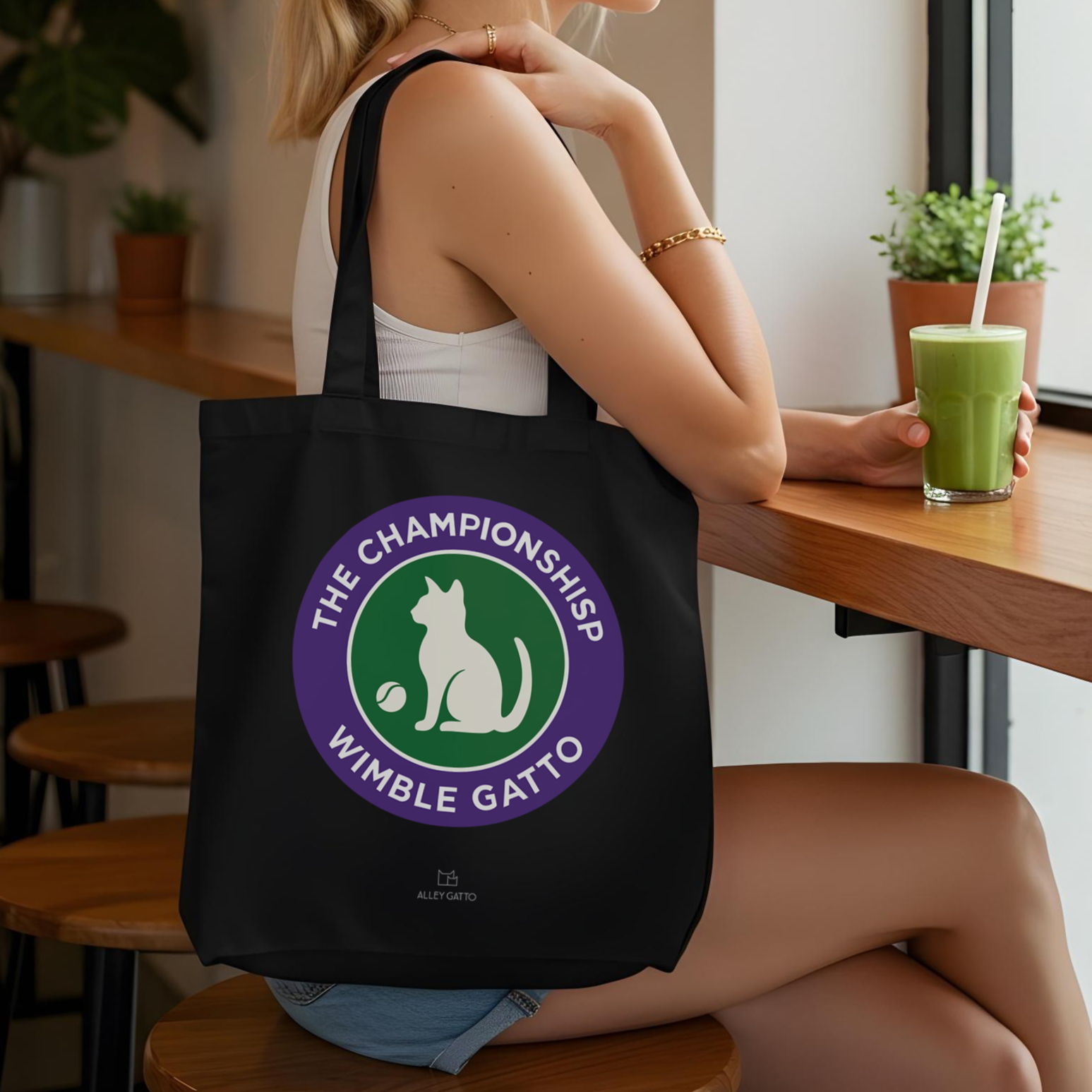 Tennis Fun Cat Tennis Lover Gift For Tennis Pro Canvas Tote Cotton Construction Cat Design Collection Sport Fashion Accessory Large Shoulder Bag Beautiful Parody Artwork Match Day Essential Court Companion Gift For Tennis Friends Storage