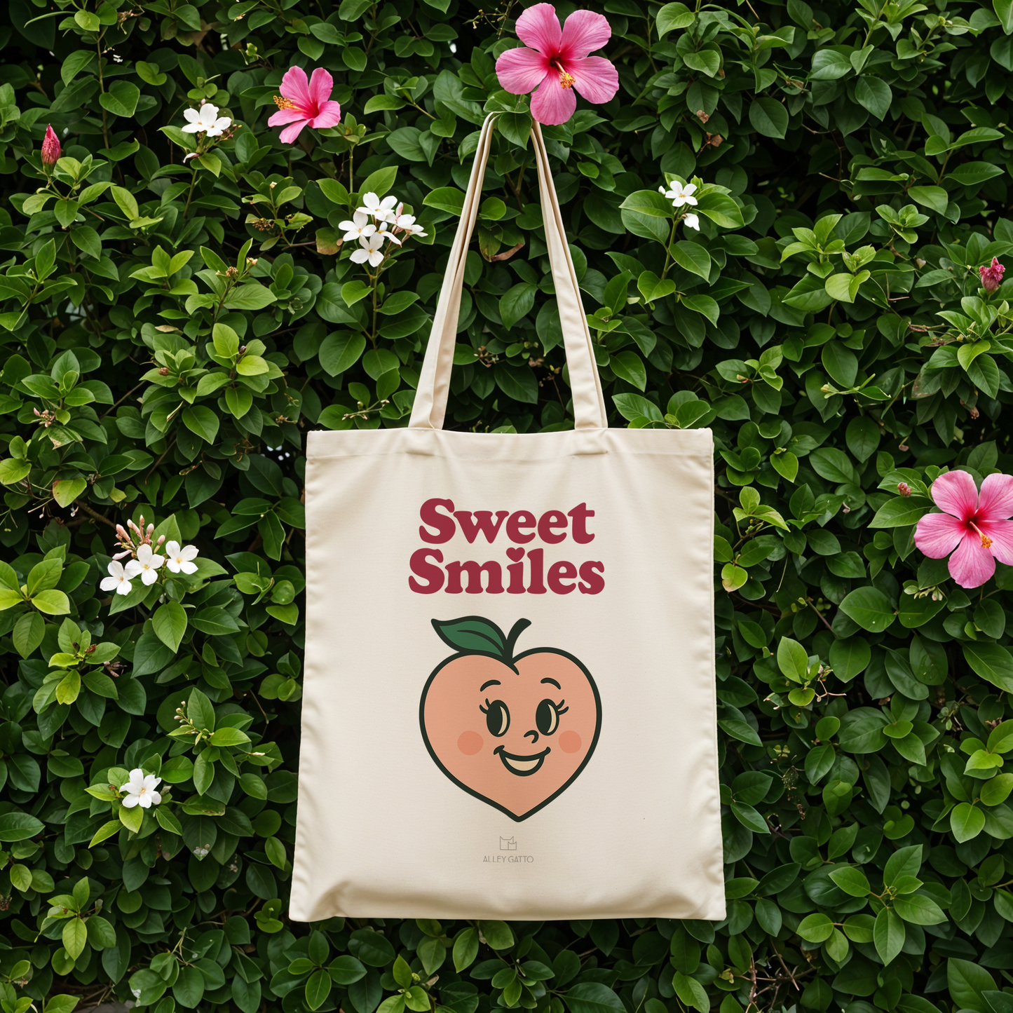 Sweet Smiles Tote Bag - Peach